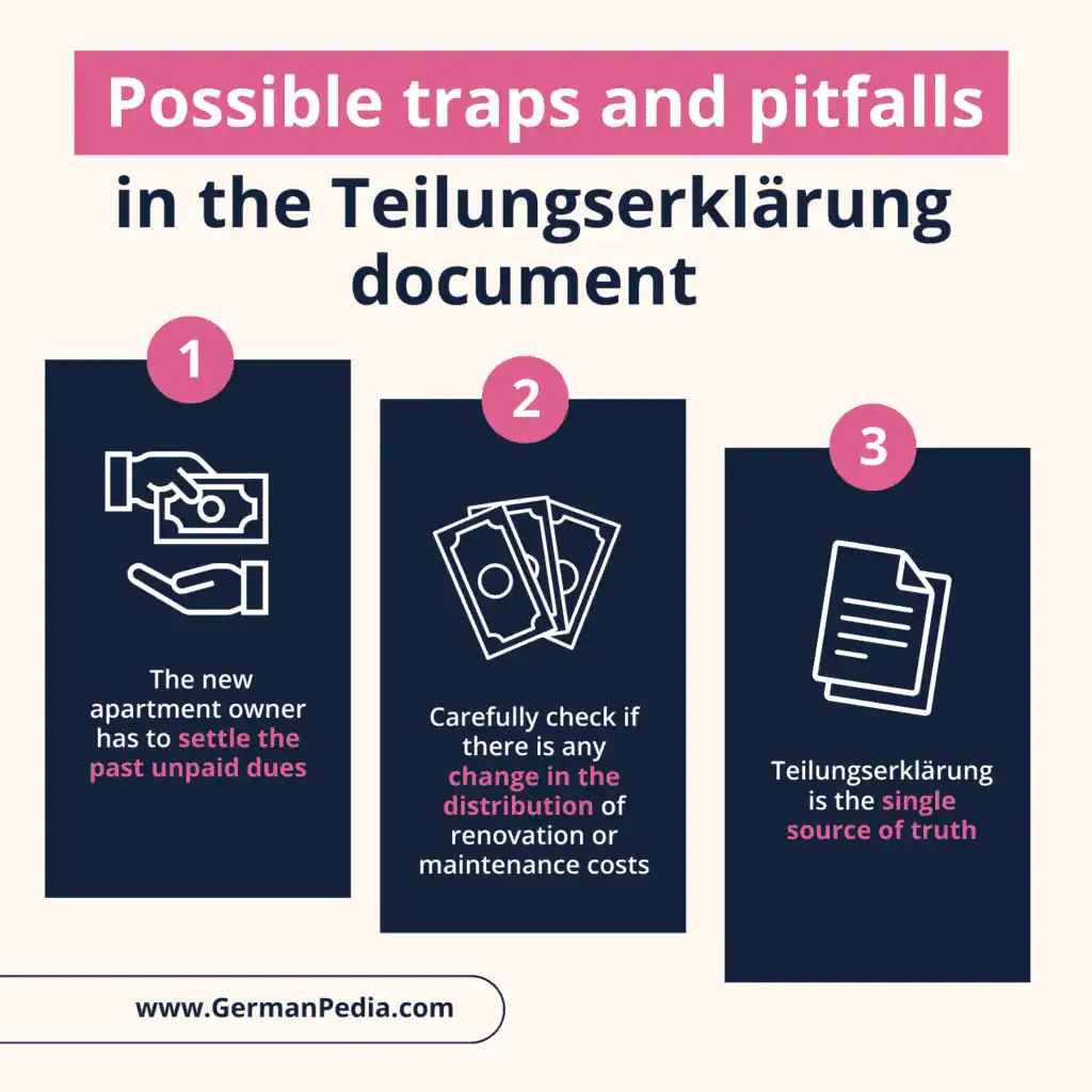 1.4 Traps and pitfalls that you can find in the Teilungserklärung document