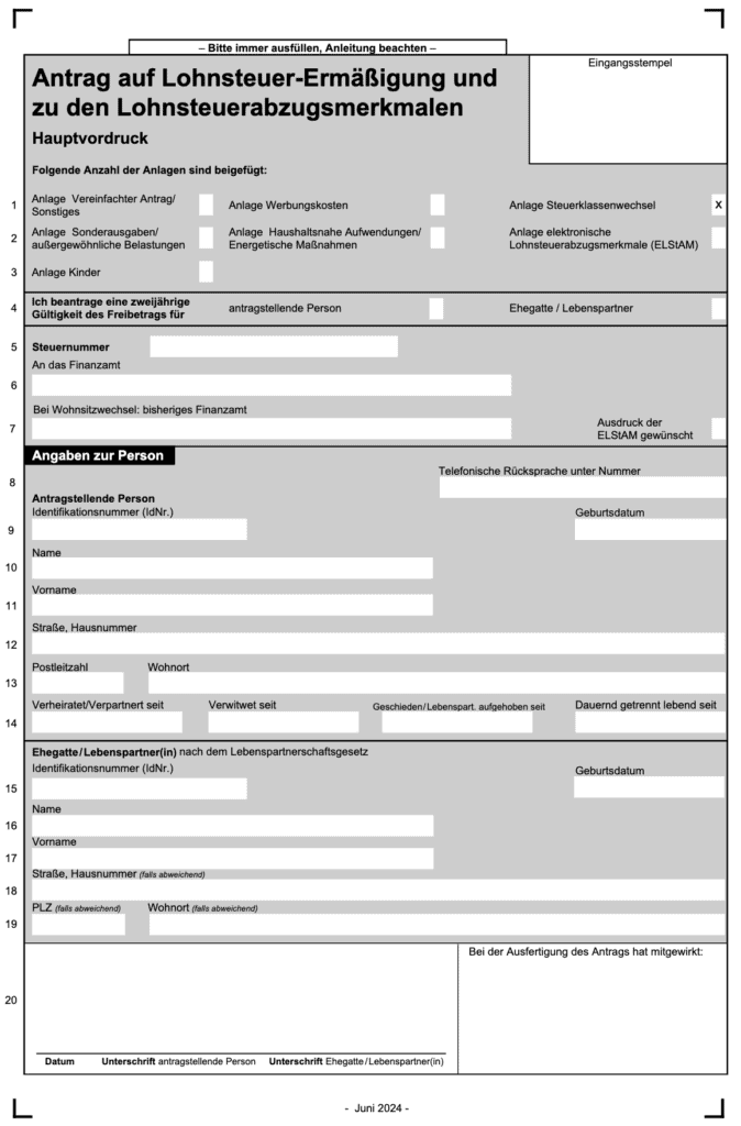 Change tax class form pg-1