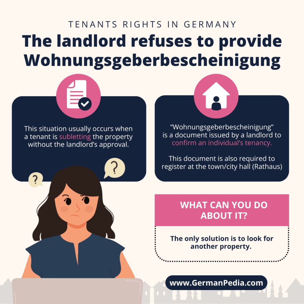2. The landlord refuses to provide Wohnungsgeberbescheinigung
