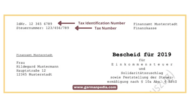 steuerbescheid tax identification number