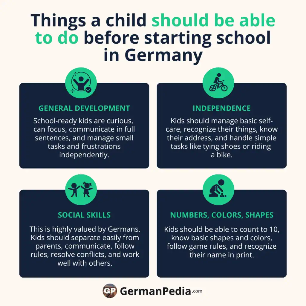 Things a child should be able to do before starting school in Germany