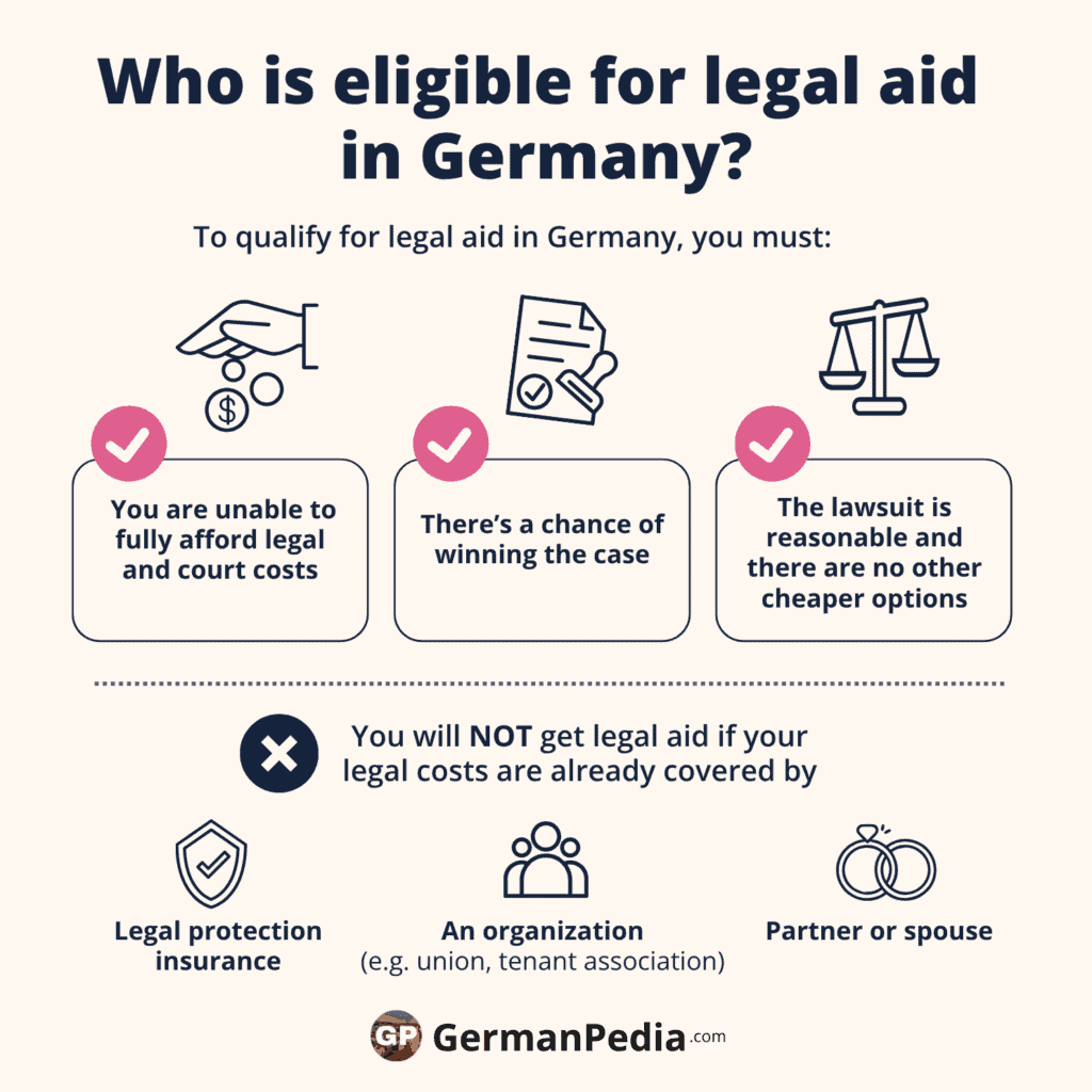 Who is eligible for legal aid in Germany?