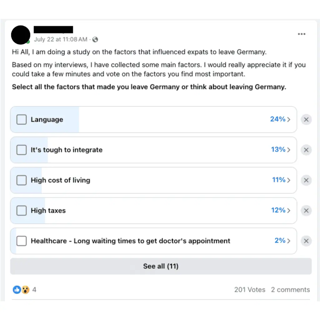 Survey - Factors that made expats leave Germany-4