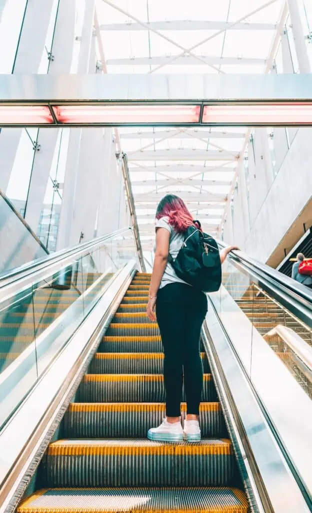 common mistake expats make in Germany is standing at teh left side of the escalator