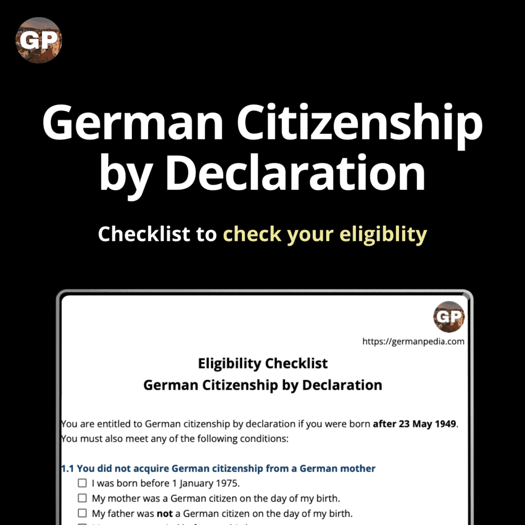 German Citizenship by Declaration checklist