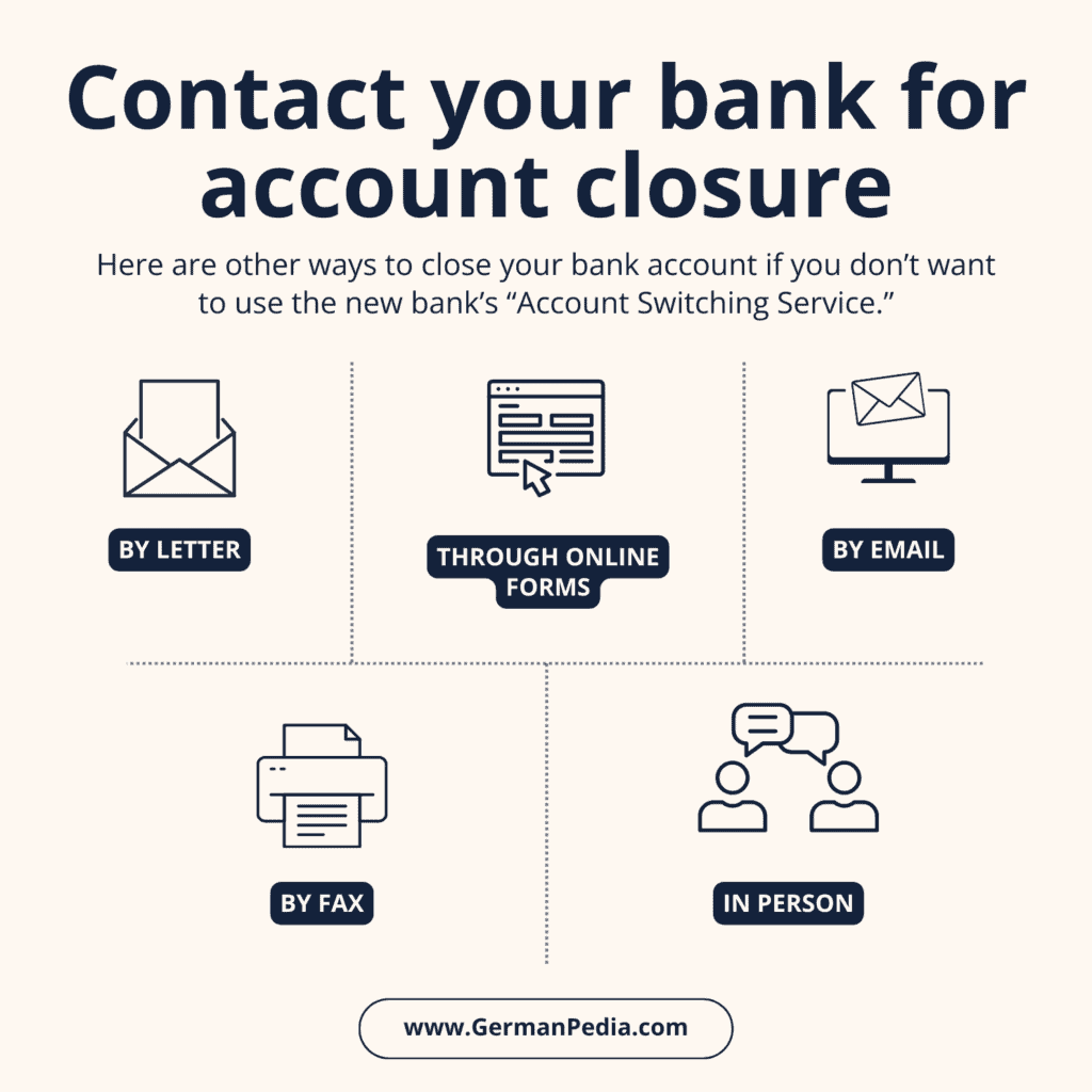 Contact your bank for account closure