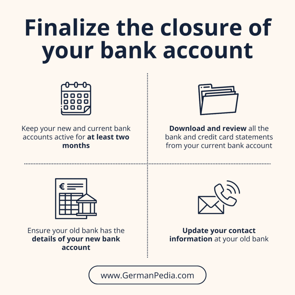 Finalize the closure of your bank account