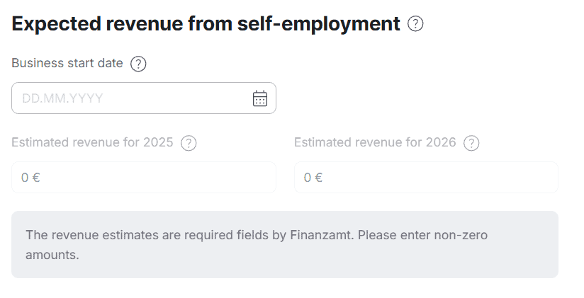 Expected income field