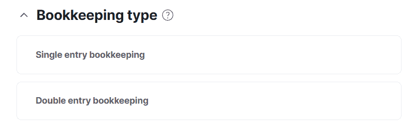Bookkeeping type field