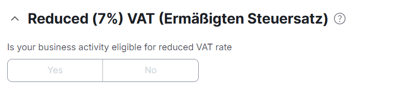 VAT exemption and reduction field