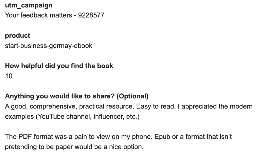 start a business in Germany ebook positive review